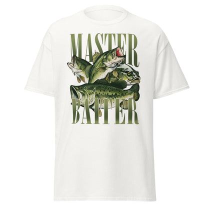 Master Baiter Fishing T-Shirt - Funny Bass Angler Tee - White - T-Shirts Online