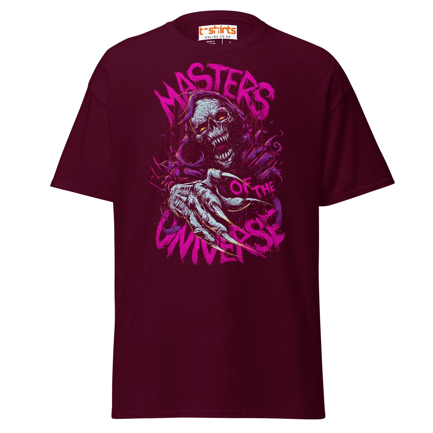 Masters of the Universe T-Shirt | Horror Skull Tee - Maroon - T-Shirts Online