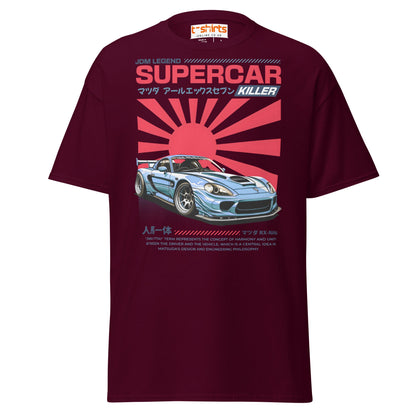 Mazda RX - 7 Supercar Killer T-Shirt - Maroon - T-Shirts Online