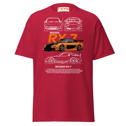 Mazda RX - 7 T-Shirt | JDM Rotary Engine Legend Tee - Cardinal - T-Shirts Online