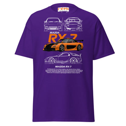 Mazda RX - 7 T-Shirt | JDM Rotary Engine Legend Tee - Purple - T-Shirts Online