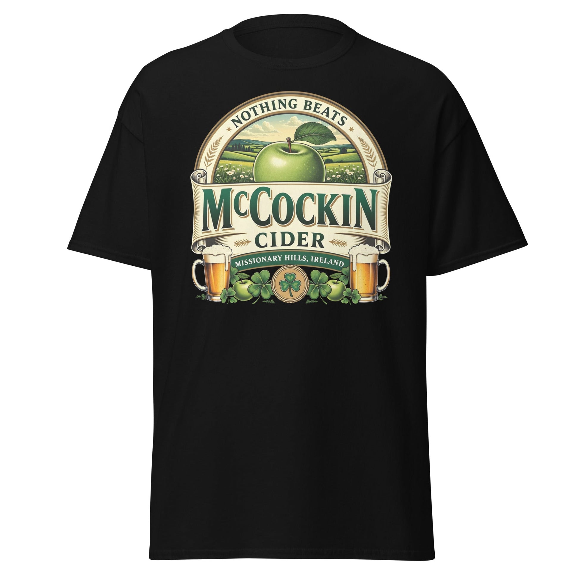 McCockin Cider Funny Irish Wordplay T-Shirt - Black - T-Shirts Online