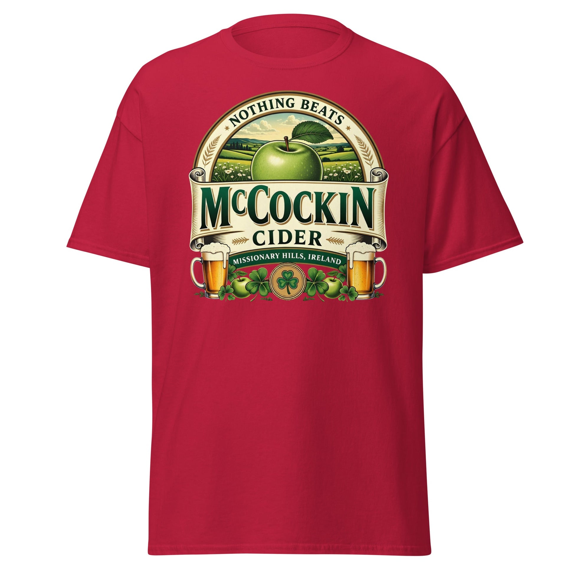 McCockin Cider Funny Irish Wordplay T-Shirt - Cardinal - T-Shirts Online