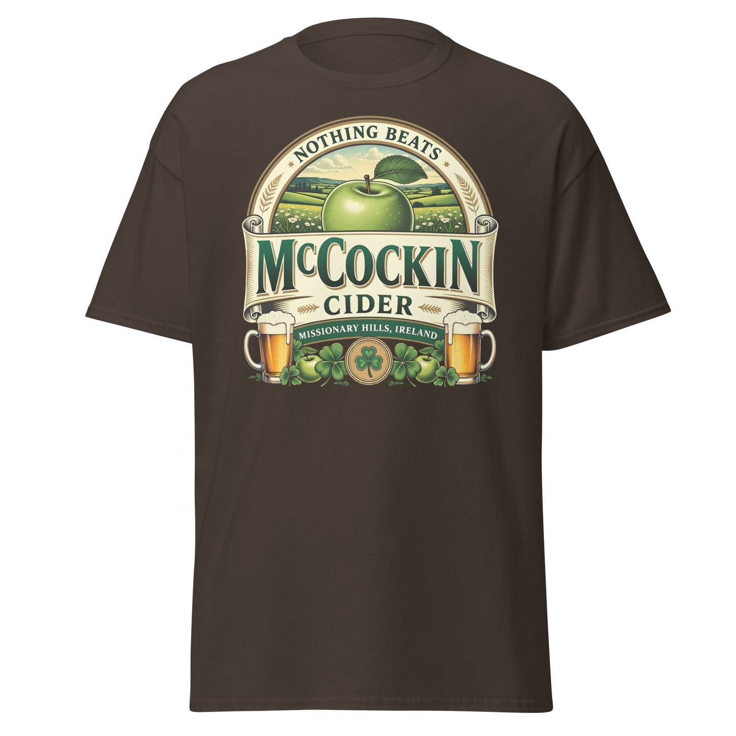 McCockin Cider Funny Irish Wordplay T-Shirt - Dark Chocolate - T-Shirts Online