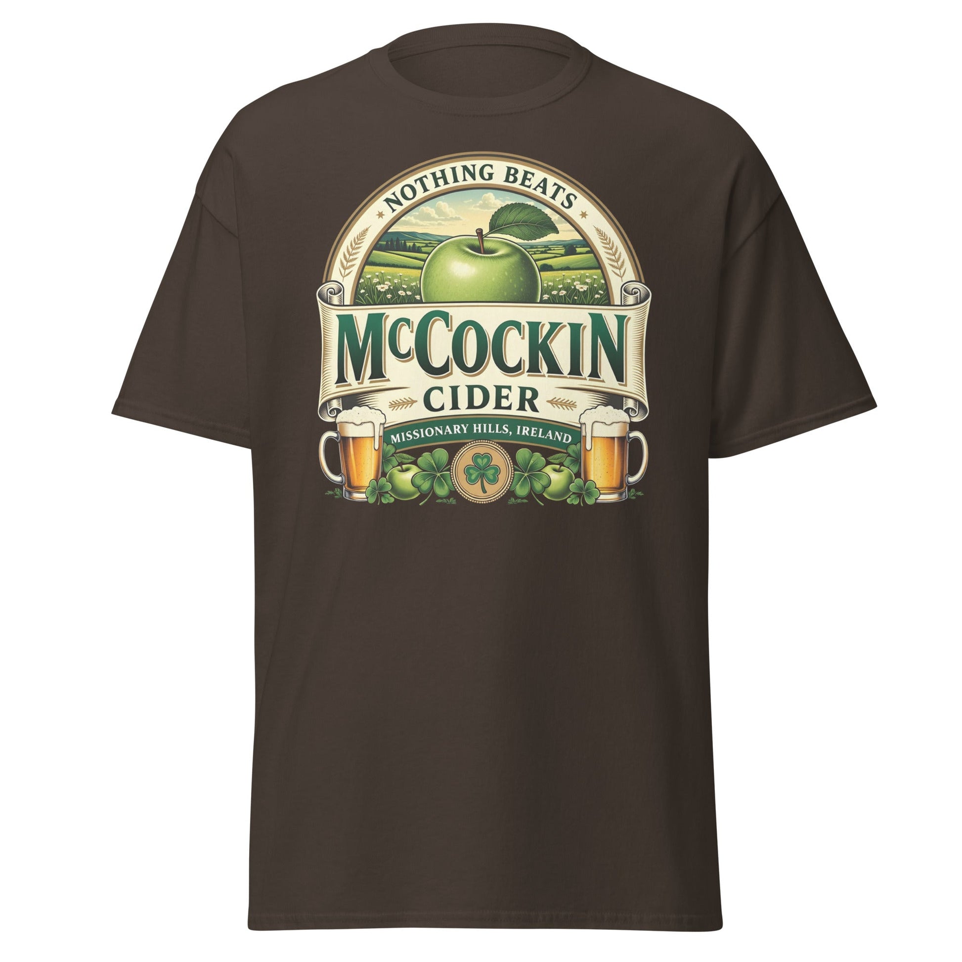 McCockin Cider Funny Irish Wordplay T-Shirt - Dark Chocolate - T-Shirts Online