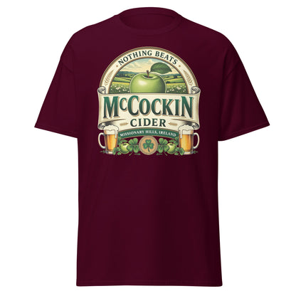 McCockin Cider Funny Irish Wordplay T-Shirt - Maroon - T-Shirts Online