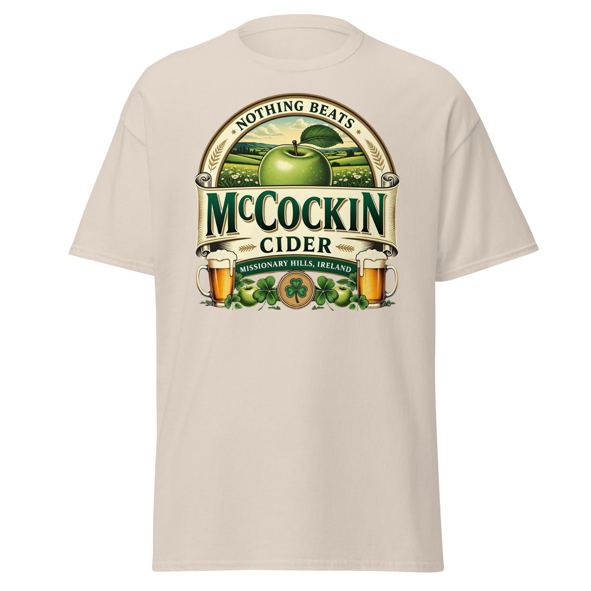 McCockin Cider Funny Irish Wordplay T-Shirt - Natural - T-Shirts Online