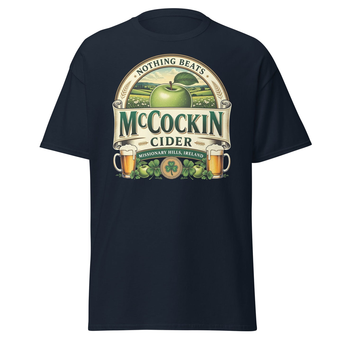 McCockin Cider Funny Irish Wordplay T-Shirt - Navy - T-Shirts Online