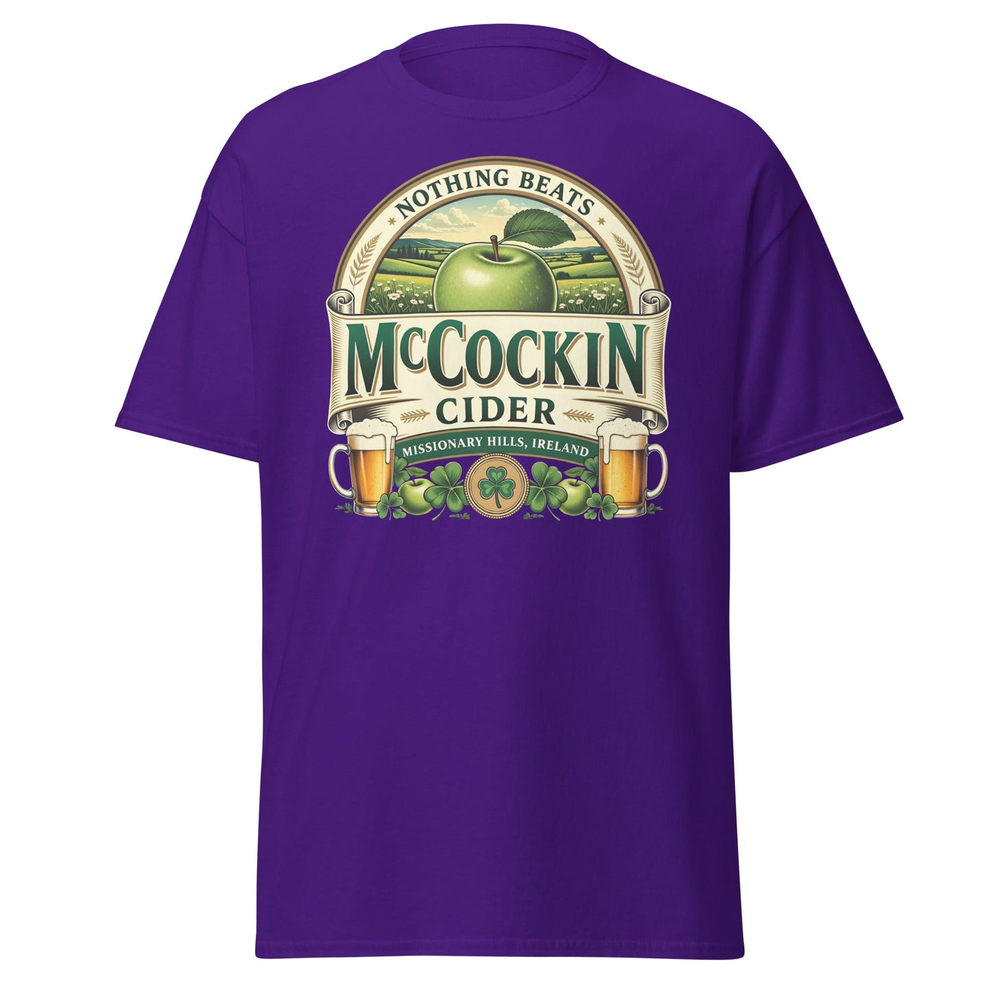 McCockin Cider Funny Irish Wordplay T-Shirt - Purple - T-Shirts Online