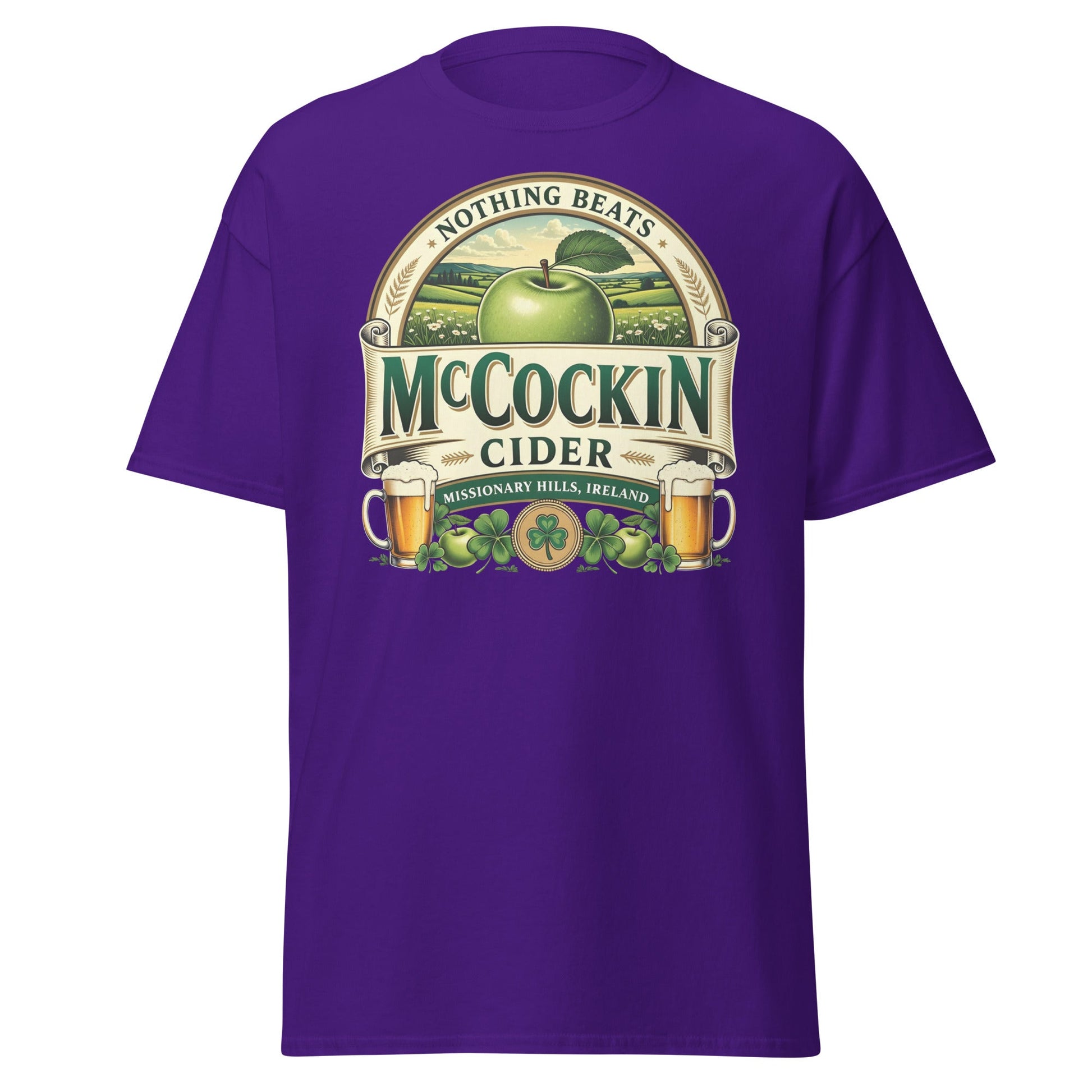 McCockin Cider Funny Irish Wordplay T-Shirt - Purple - T-Shirts Online