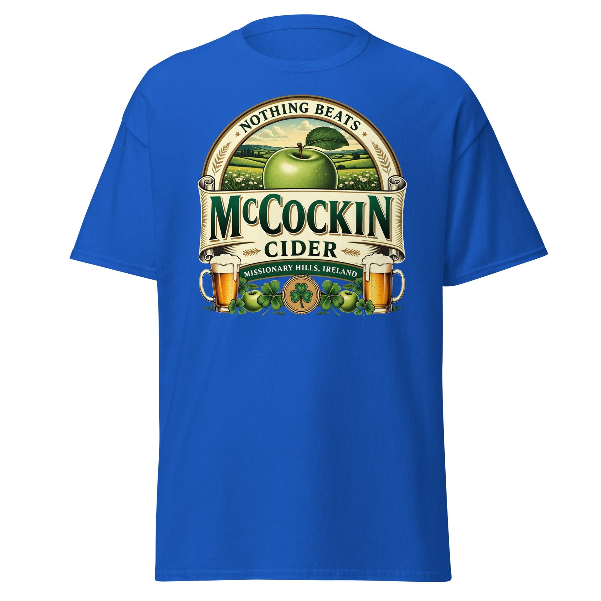 McCockin Cider Funny Irish Wordplay T-Shirt - Royal - T-Shirts Online