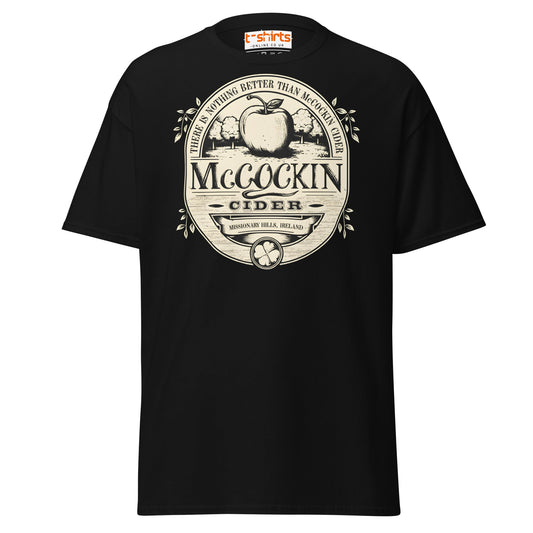 McCockin Cider T-Shirt | Funny Irish Pub Parody Tee - Black - T-Shirts Online