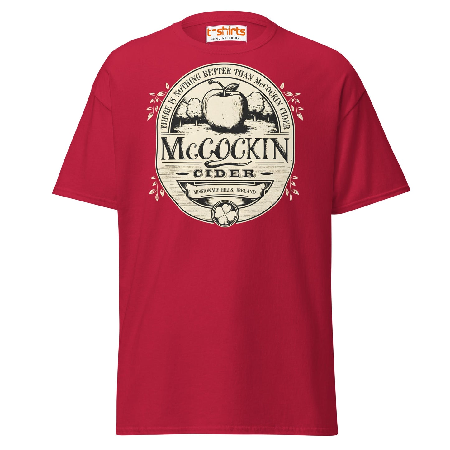McCockin Cider T-Shirt | Funny Irish Pub Parody Tee - Cardinal - T-Shirts Online