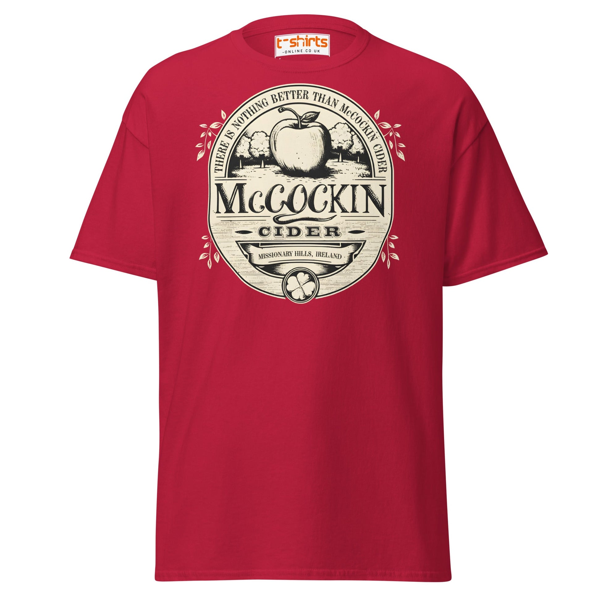 McCockin Cider T-Shirt | Funny Irish Pub Parody Tee - Cardinal - T-Shirts Online