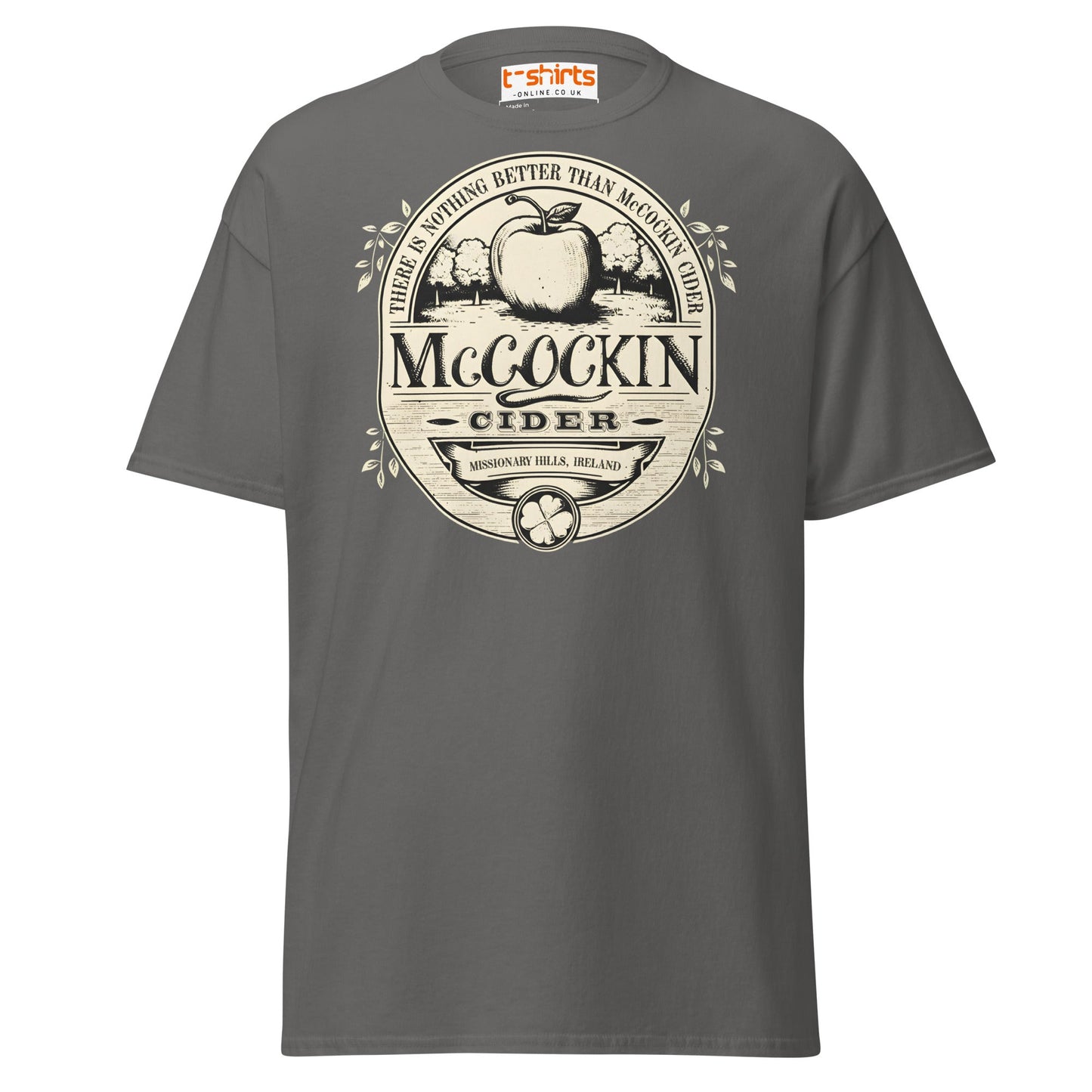 McCockin Cider T-Shirt | Funny Irish Pub Parody Tee - Charcoal - T-Shirts Online