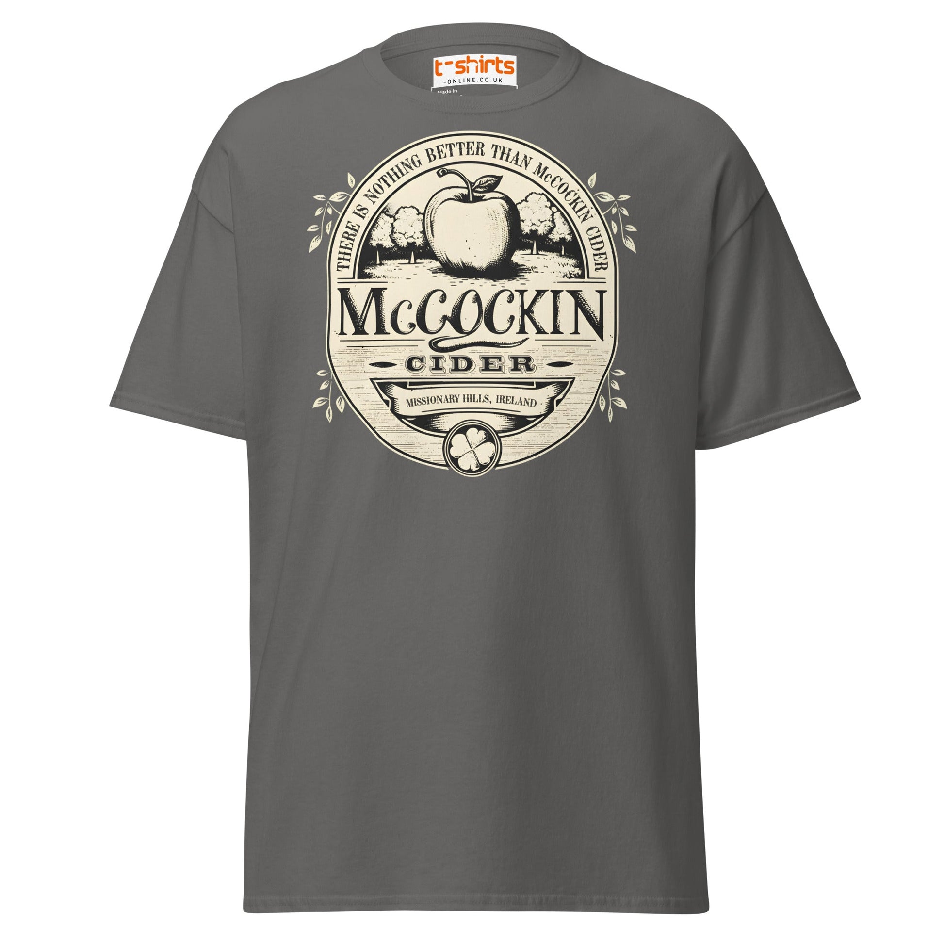 McCockin Cider T-Shirt | Funny Irish Pub Parody Tee - Charcoal - T-Shirts Online