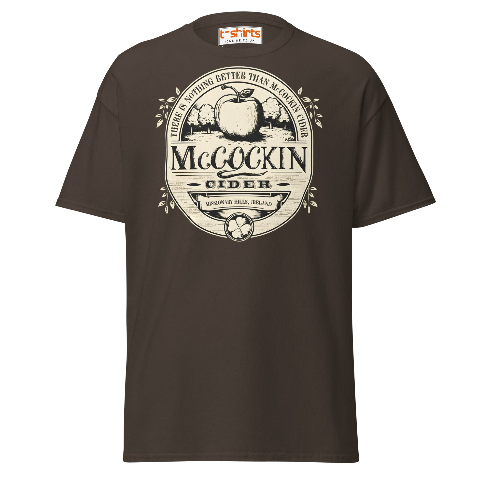 McCockin Cider T-Shirt | Funny Irish Pub Parody Tee - Dark Chocolate - T-Shirts Online