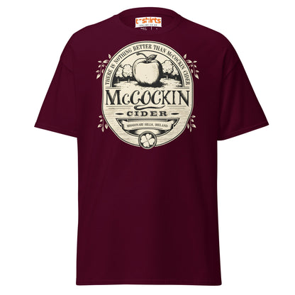 McCockin Cider T-Shirt | Funny Irish Pub Parody Tee - Maroon - T-Shirts Online