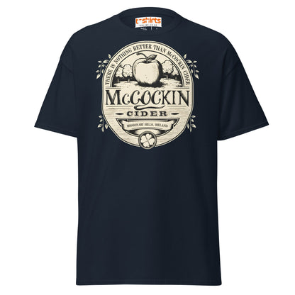 McCockin Cider T-Shirt | Funny Irish Pub Parody Tee - Navy - T-Shirts Online