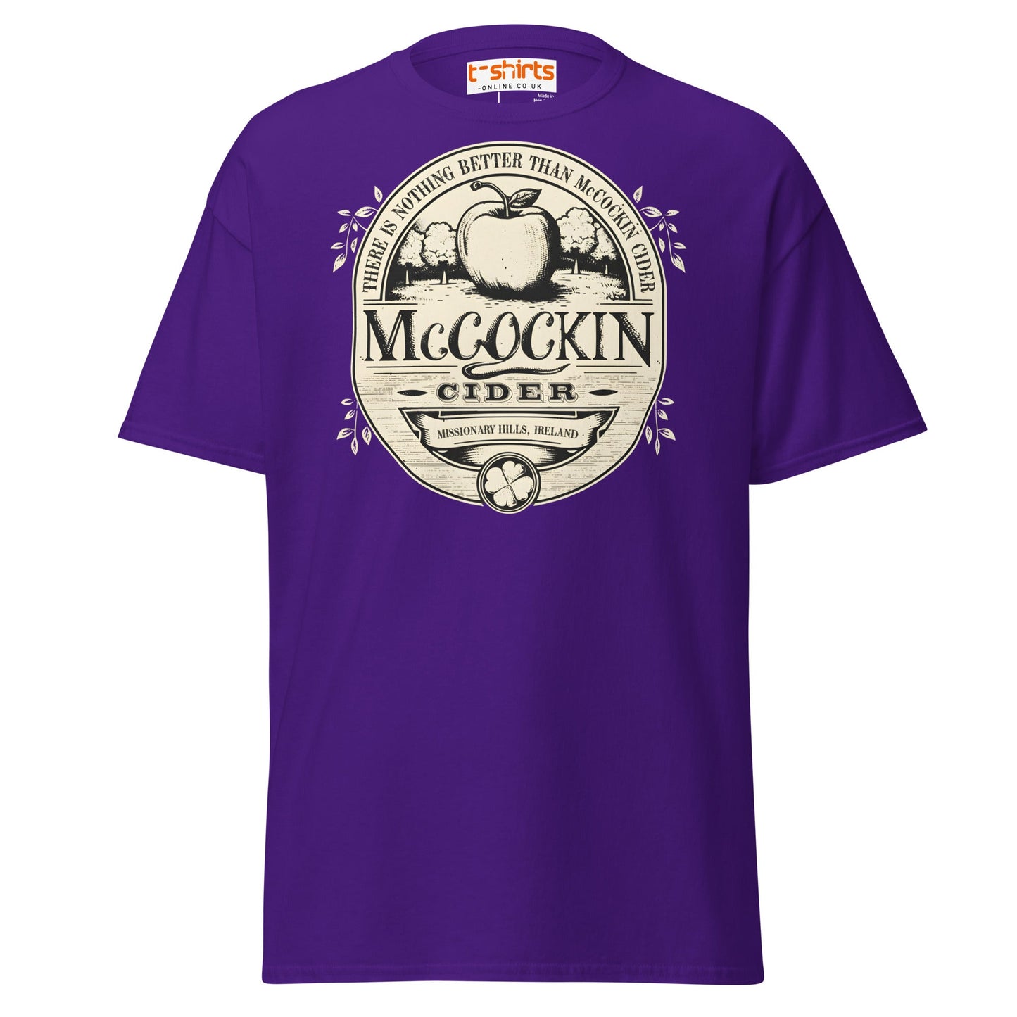 McCockin Cider T-Shirt | Funny Irish Pub Parody Tee - Purple - T-Shirts Online