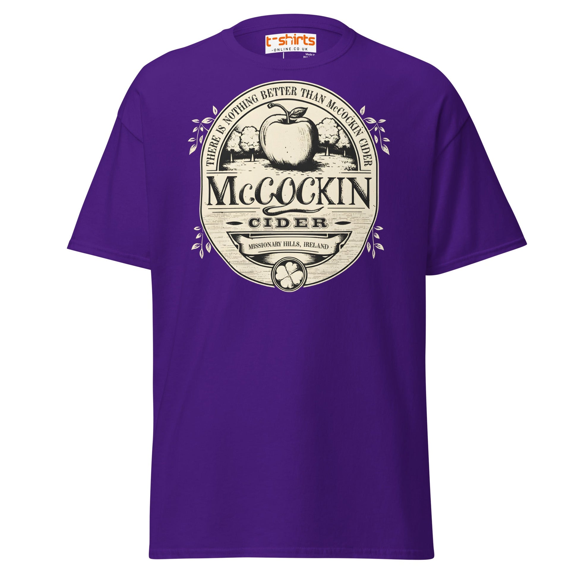 McCockin Cider T-Shirt | Funny Irish Pub Parody Tee - Purple - T-Shirts Online