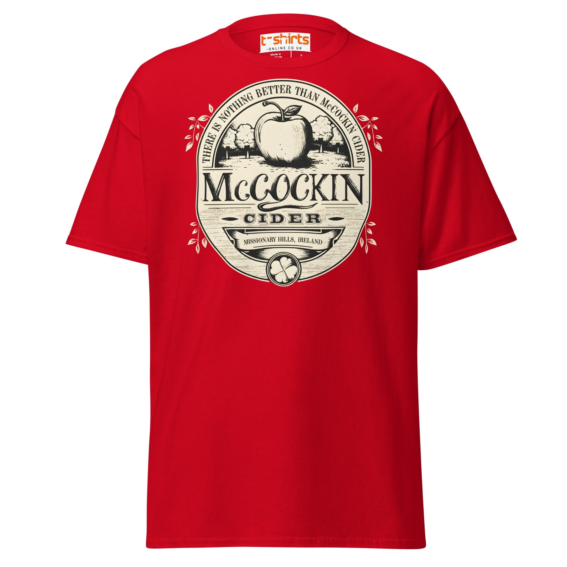 McCockin Cider T-Shirt | Funny Irish Pub Parody Tee - Red - T-Shirts Online