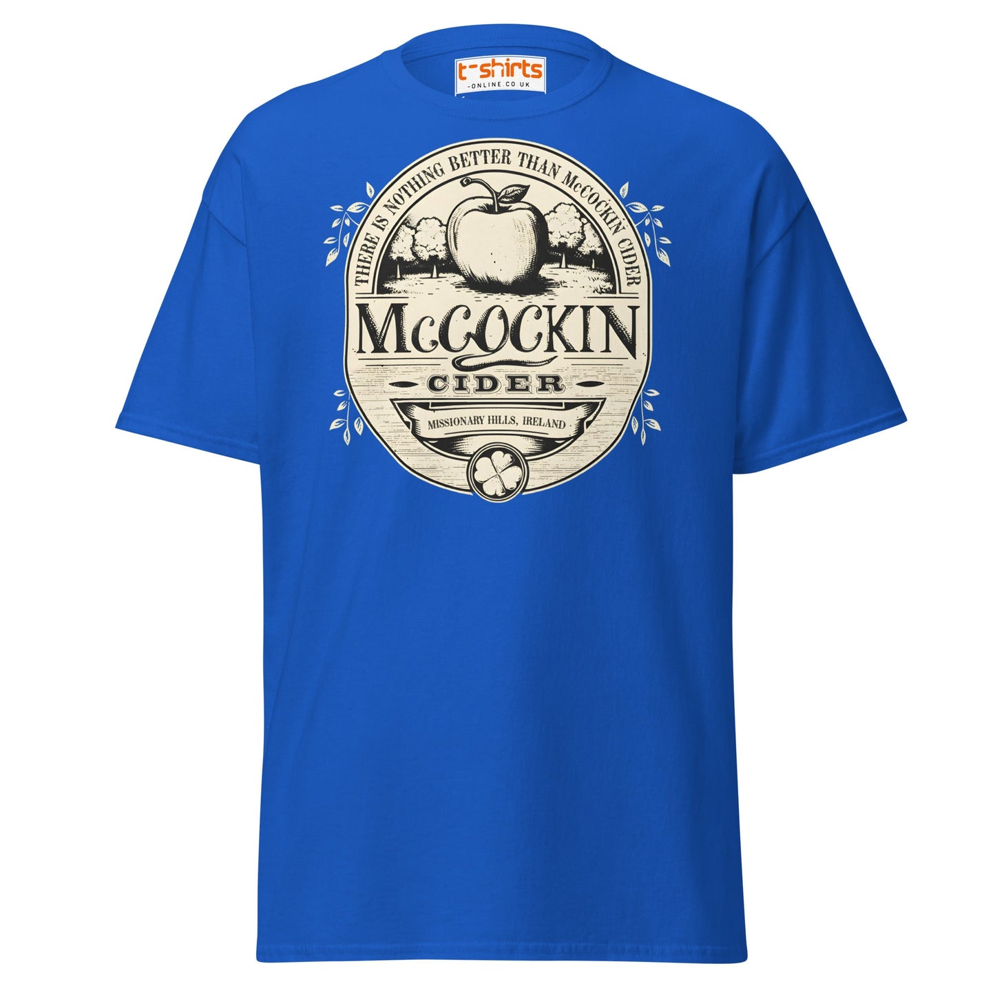 McCockin Cider T-Shirt | Funny Irish Pub Parody Tee - Royal - T-Shirts Online