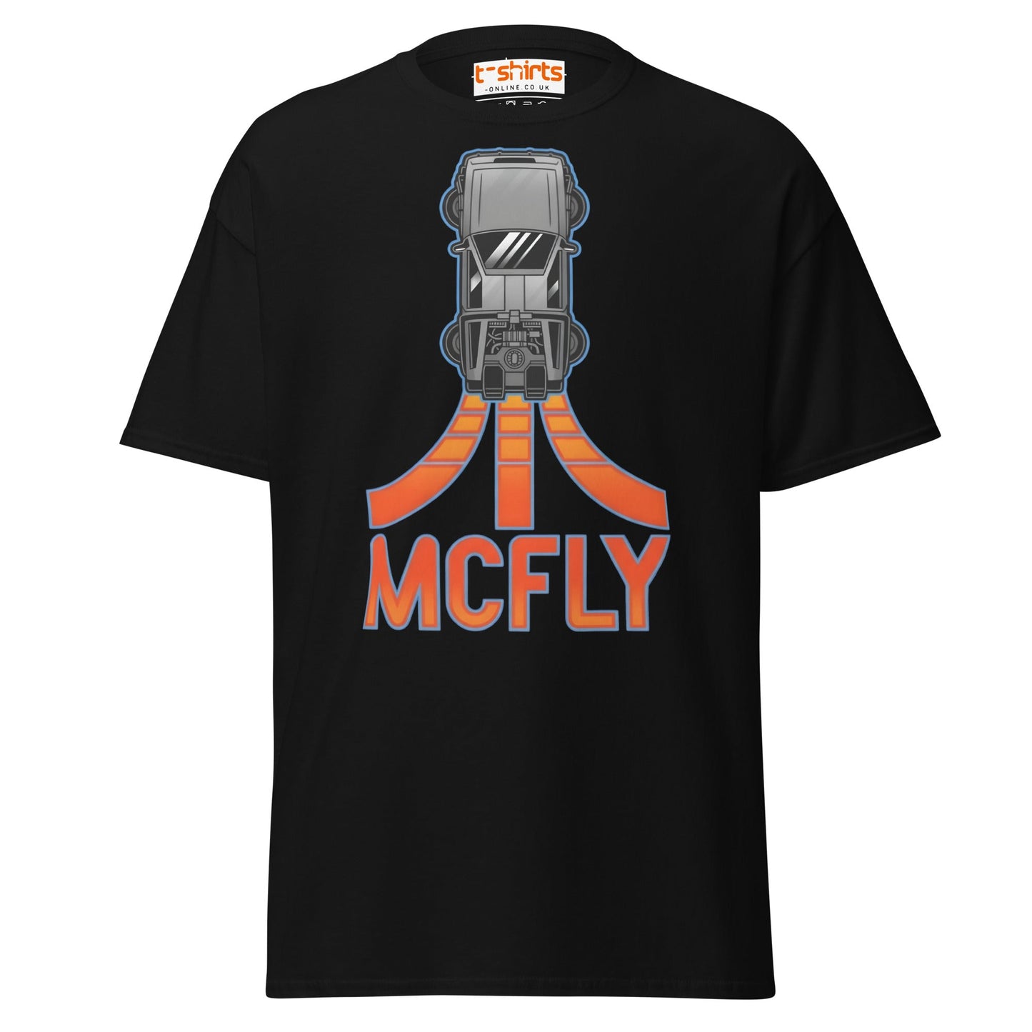 McFly T-Shirt | Retro Time Travel Parody Tee - Black - T-Shirts Online