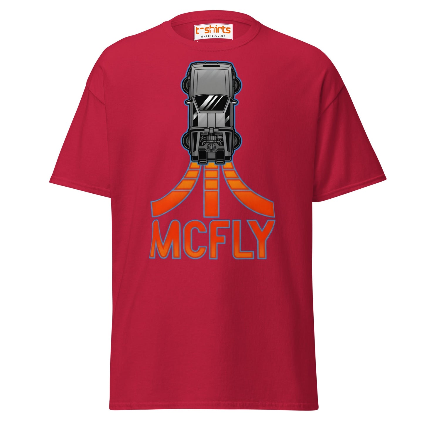 McFly T-Shirt | Retro Time Travel Parody Tee - Cardinal - T-Shirts Online