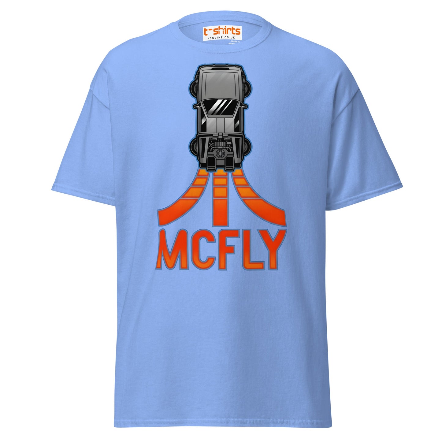 McFly T-Shirt | Retro Time Travel Parody Tee - Carolina Blue - T-Shirts Online