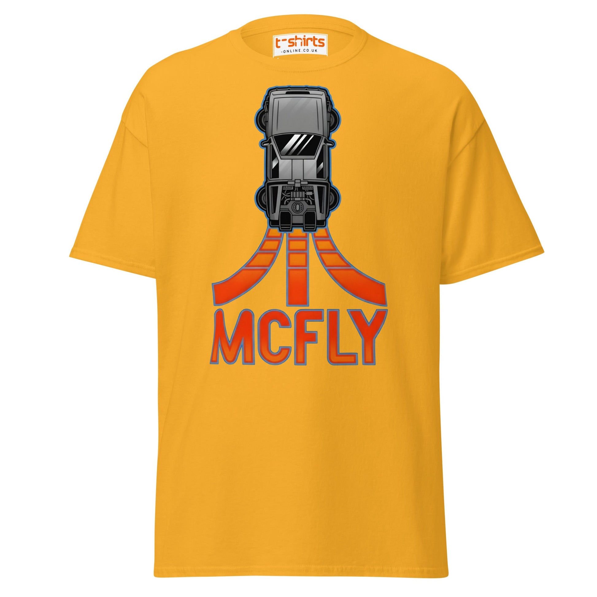 McFly T-Shirt | Retro Time Travel Parody Tee - Gold - T-Shirts Online