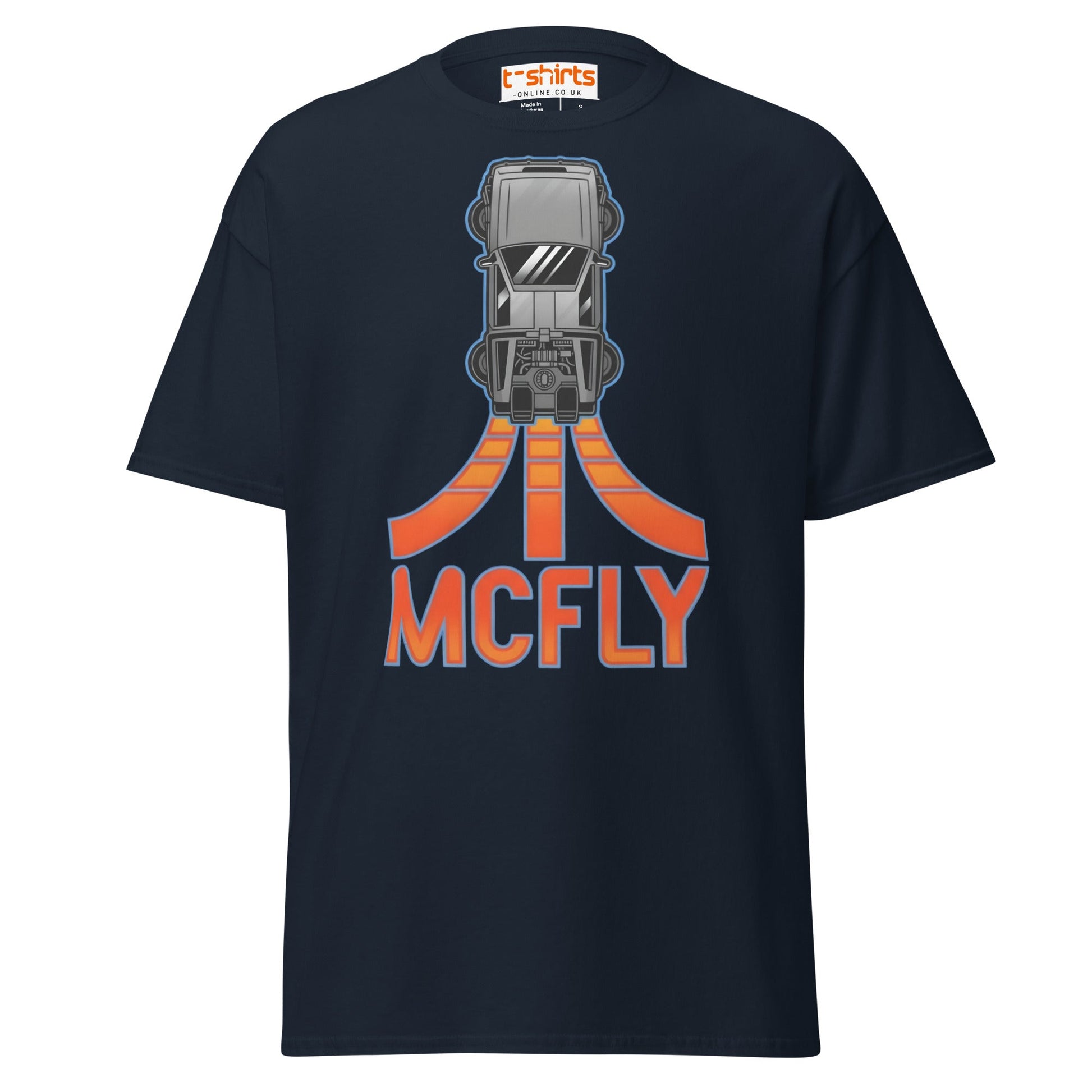 McFly T-Shirt | Retro Time Travel Parody Tee - Navy - T-Shirts Online