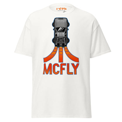 McFly T-Shirt | Retro Time Travel Parody Tee - White - T-Shirts Online