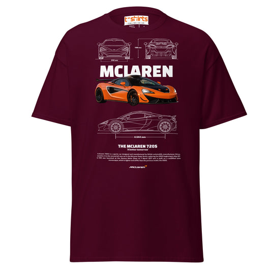 McLaren 720S T-Shirt | British Supercar Enthusiast Tee - Maroon - T-Shirts Online