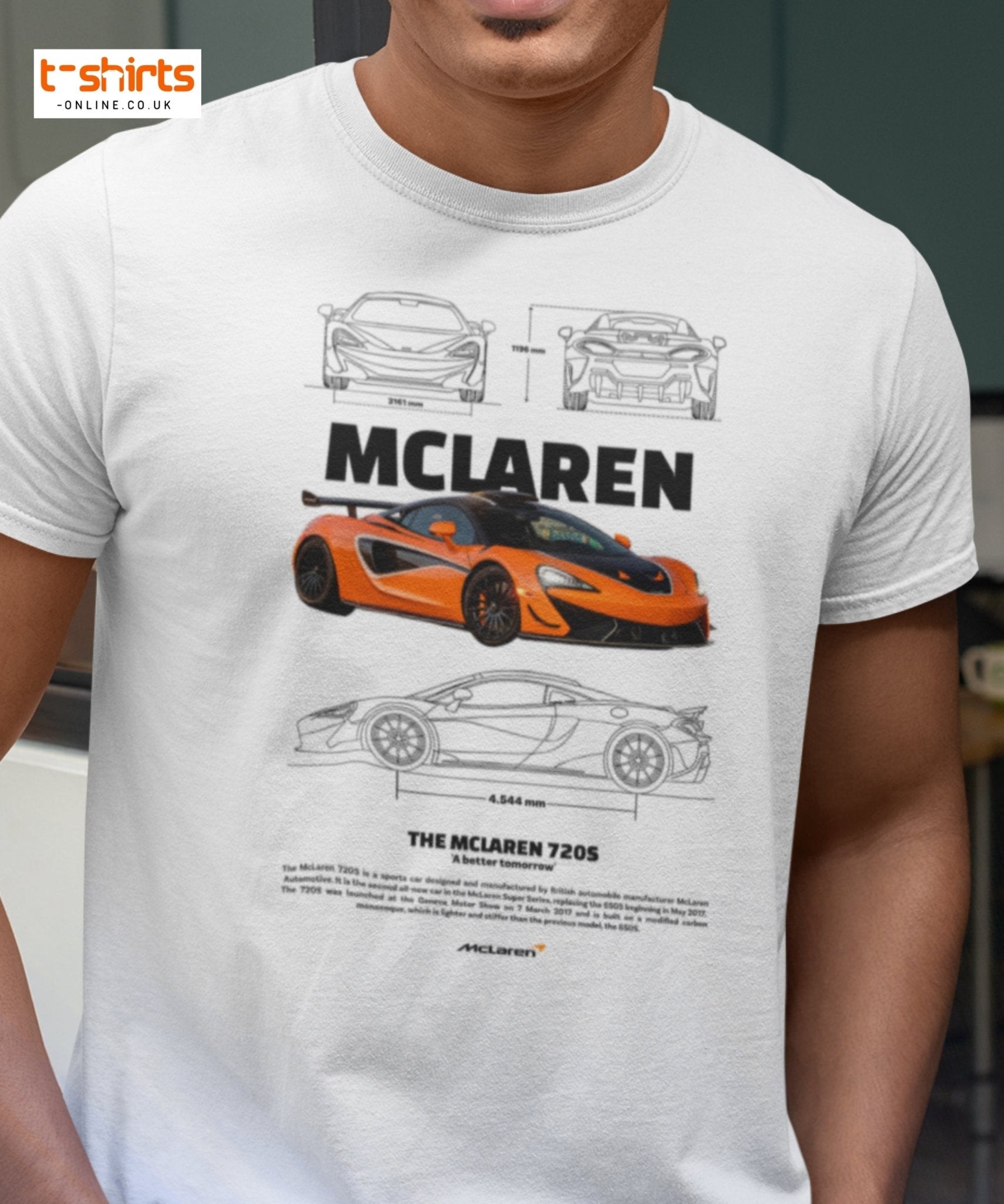 McLaren 720S T-Shirt | Supercar Fan Graphic Tee - Charcoal - T-Shirts Online