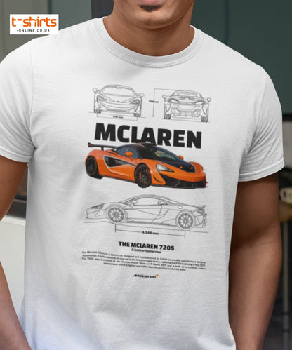 McLaren 720S T-Shirt | Supercar Fan Graphic Tee - Charcoal - T-Shirts Online