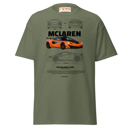 McLaren 720S T-Shirt | Supercar Fan Graphic Tee - Military Green - T-Shirts Online