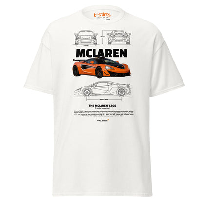 McLaren 720S T-Shirt | Supercar Fan Graphic Tee - White - T-Shirts Online