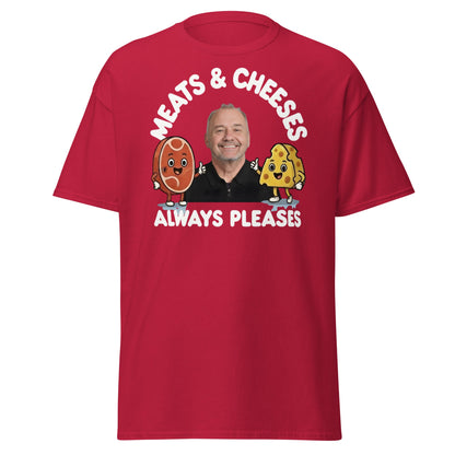 Meats & Cheeses Always Pleases Funny Foodie T-Shirt - Cardinal - T-Shirts Online