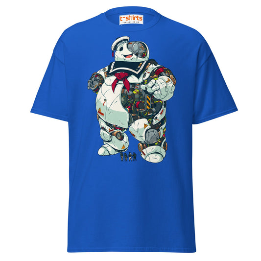Mecha Stay Puft T-Shirt | Robot Mashup Design - Royal - T-Shirts Online