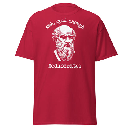 Mediocrates Funny Greek Philosopher T-Shirt | Sarcastic Tee - Cardinal - T-Shirts Online