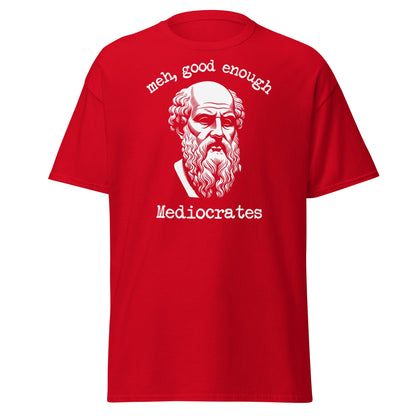Mediocrates Funny Greek Philosopher T-Shirt | Sarcastic Tee - Red - T-Shirts Online