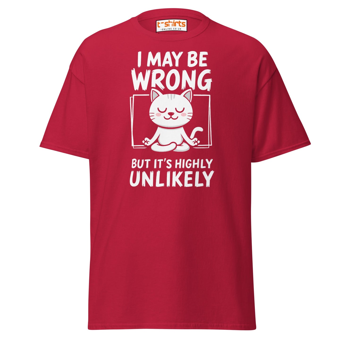Meditating Cat T-Shirt – Funny Confidence Quote Tee - Cardinal - T-Shirts Online