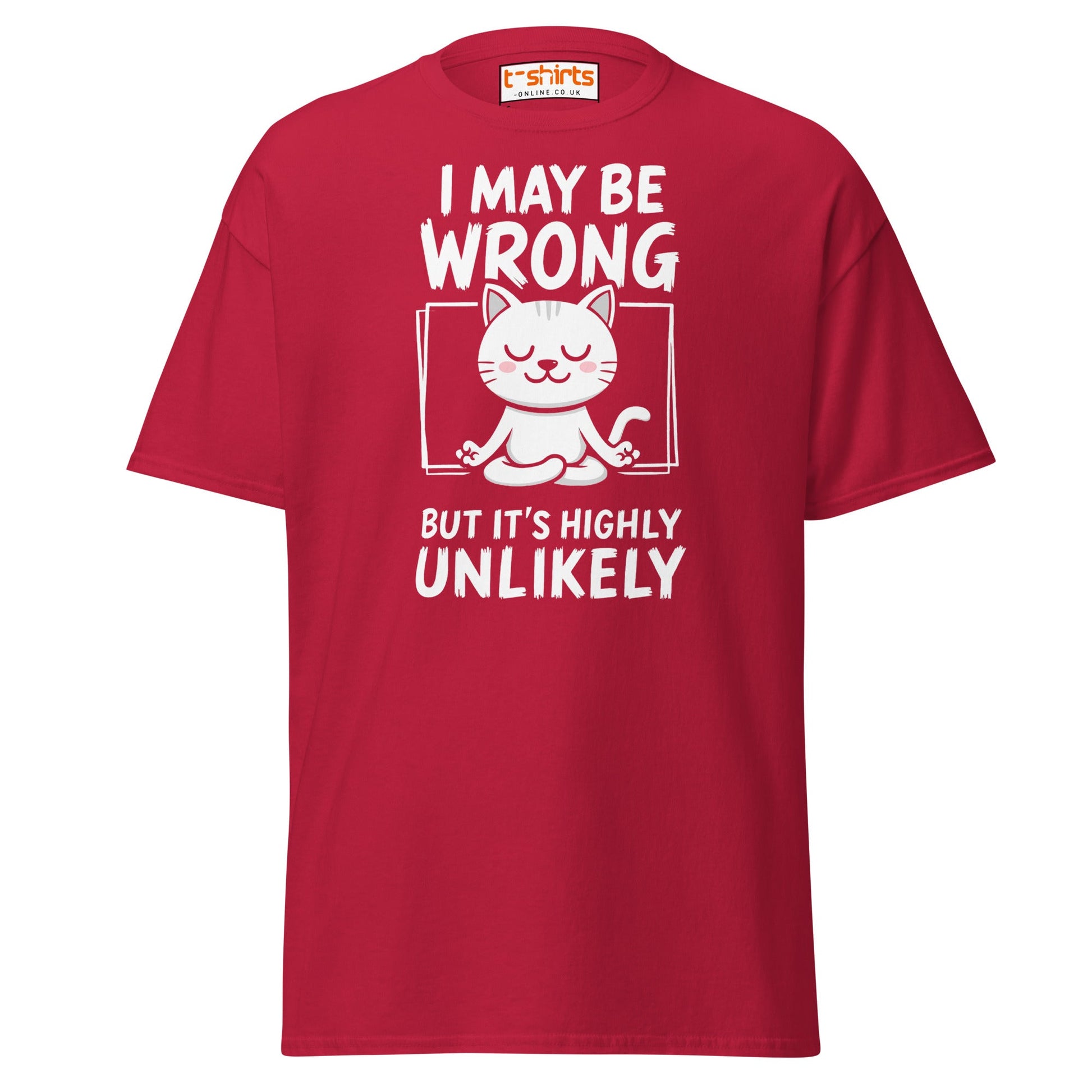 Meditating Cat T-Shirt – Funny Confidence Quote Tee - Cardinal - T-Shirts Online