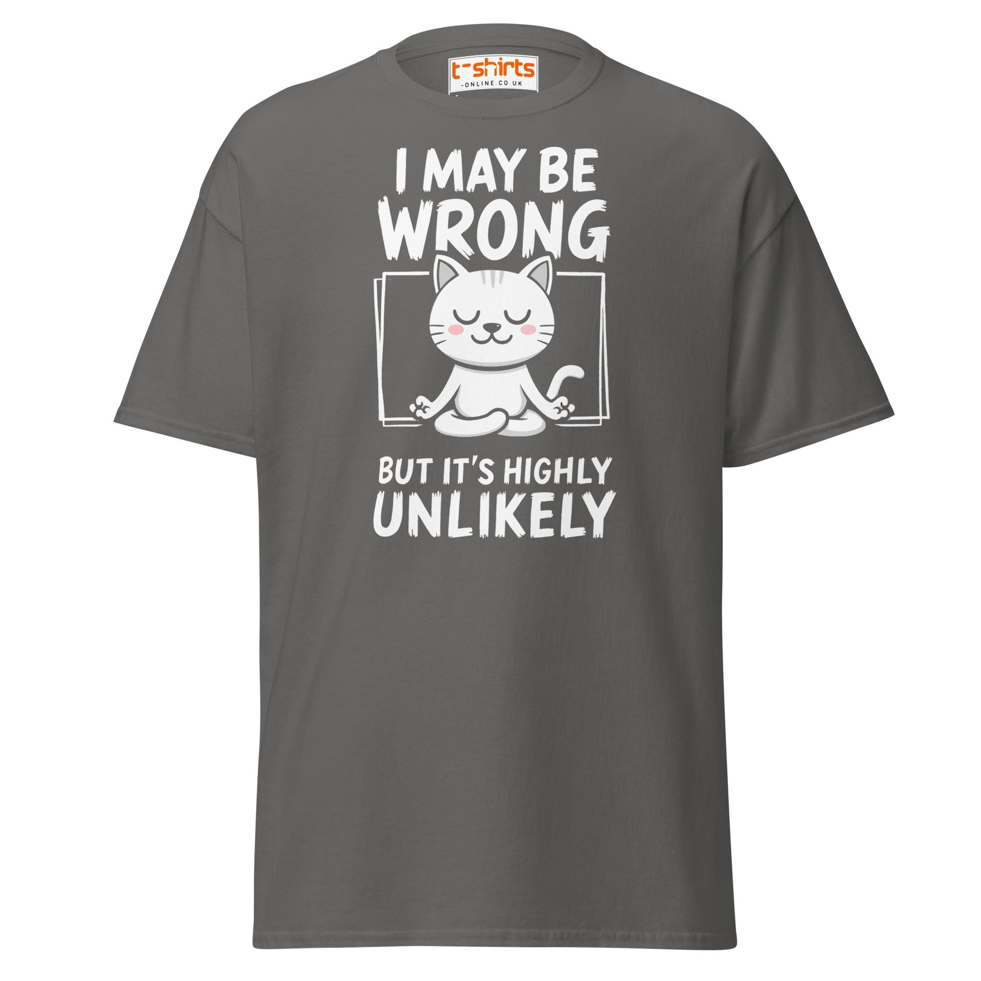 Meditating Cat T-Shirt – Funny Confidence Quote Tee - Charcoal - T-Shirts Online