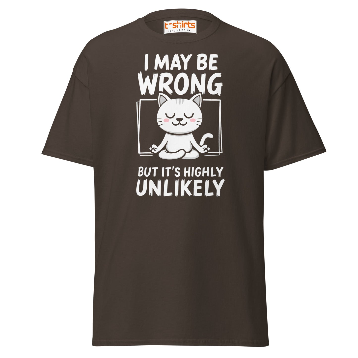 Meditating Cat T-Shirt – Funny Confidence Quote Tee - Dark Chocolate - T-Shirts Online