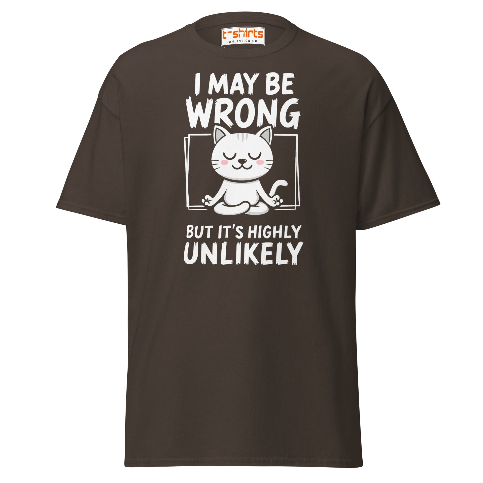 Meditating Cat T-Shirt – Funny Confidence Quote Tee - Dark Chocolate - T-Shirts Online