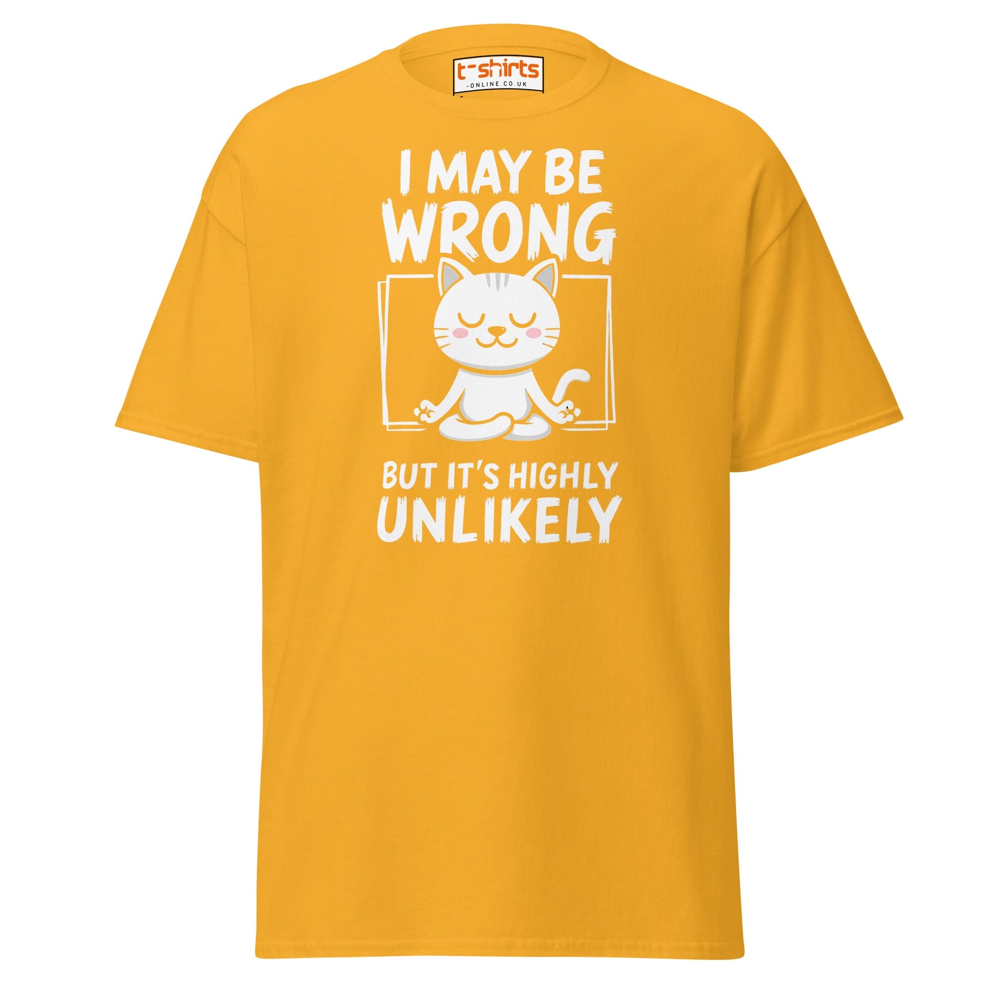 Meditating Cat T-Shirt – Funny Confidence Quote Tee - Gold - T-Shirts Online