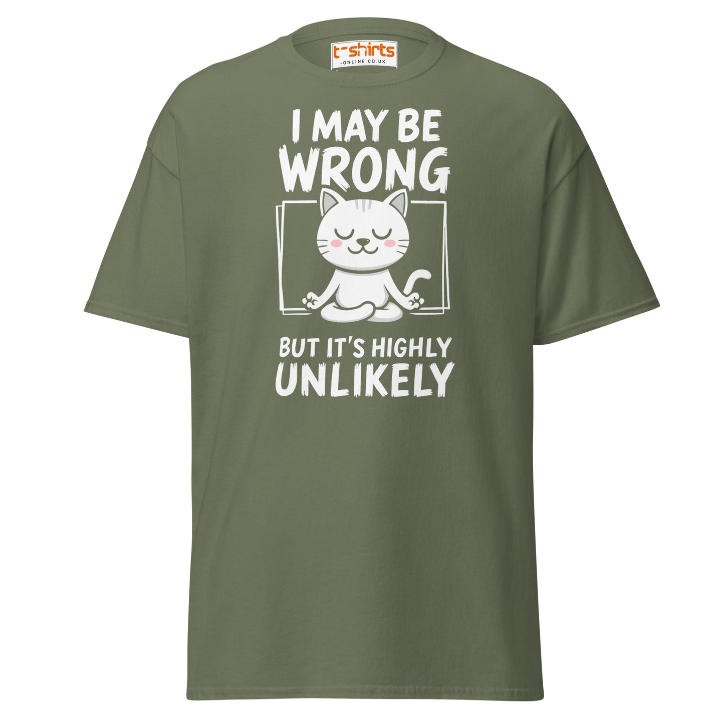 Meditating Cat T-Shirt – Funny Confidence Quote Tee - Military Green - T-Shirts Online