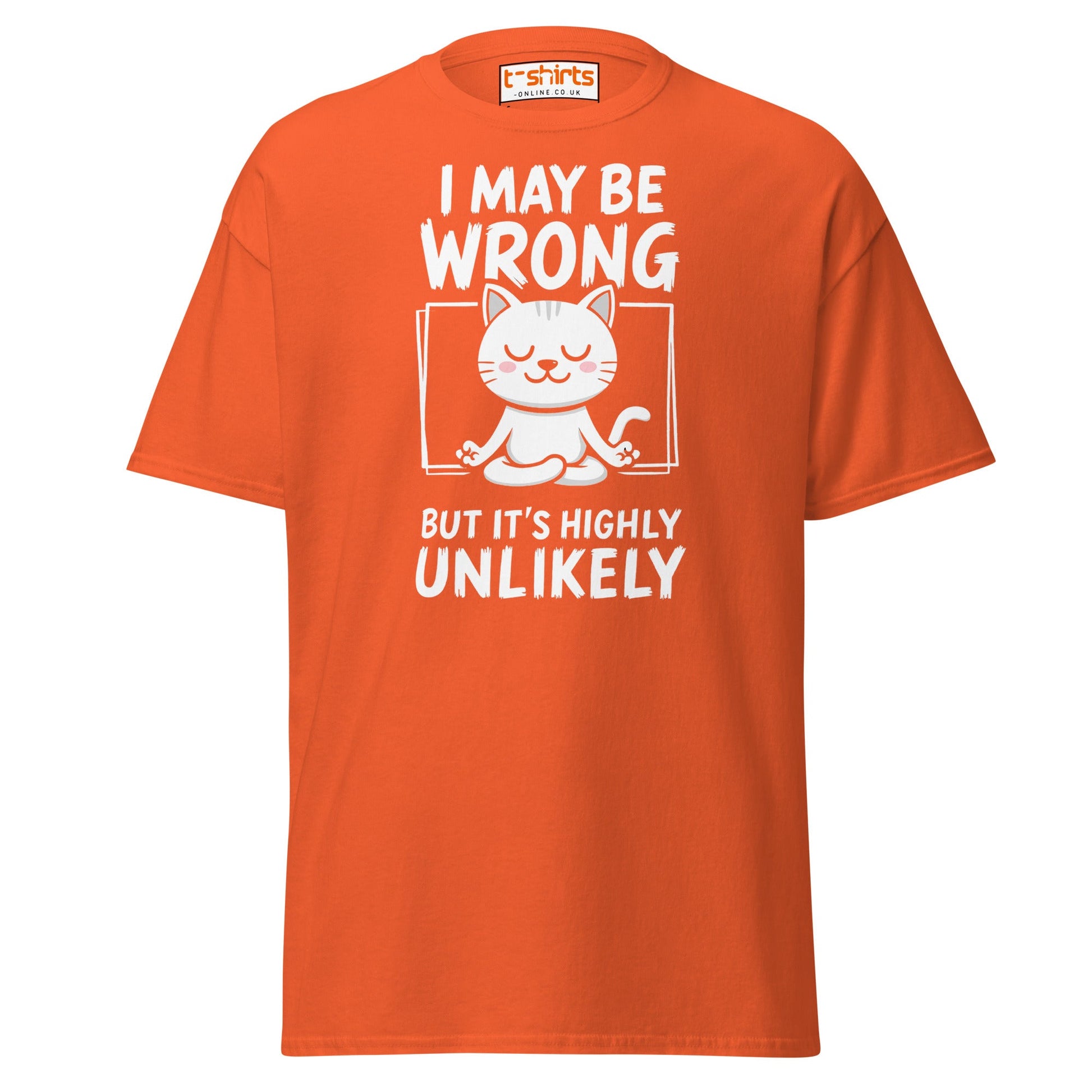 Meditating Cat T-Shirt – Funny Confidence Quote Tee - Orange - T-Shirts Online